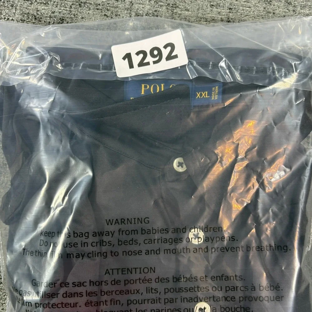 Polo Ralph Lauren Polo Shirt Mens XXL Black Performance Stretch Red Pony Logo